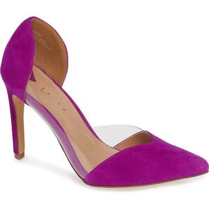 🍊 Parker Clear d'Orsay Pump - FUCHSIA SUEDE